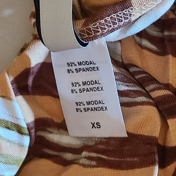 Rachel Pally Palm Print Orange & Brown Caftan Maternity Dress NWT XS - Picture 7 of 11